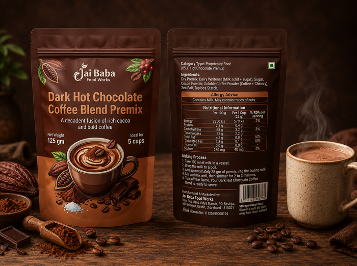 Dark Hot Chocolate Coffee Blend Premix
